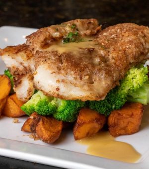 Herb-Pecan Crusted Haddock