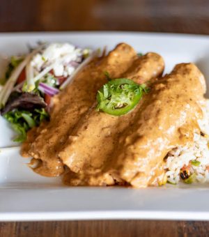 Seafood enchiladas